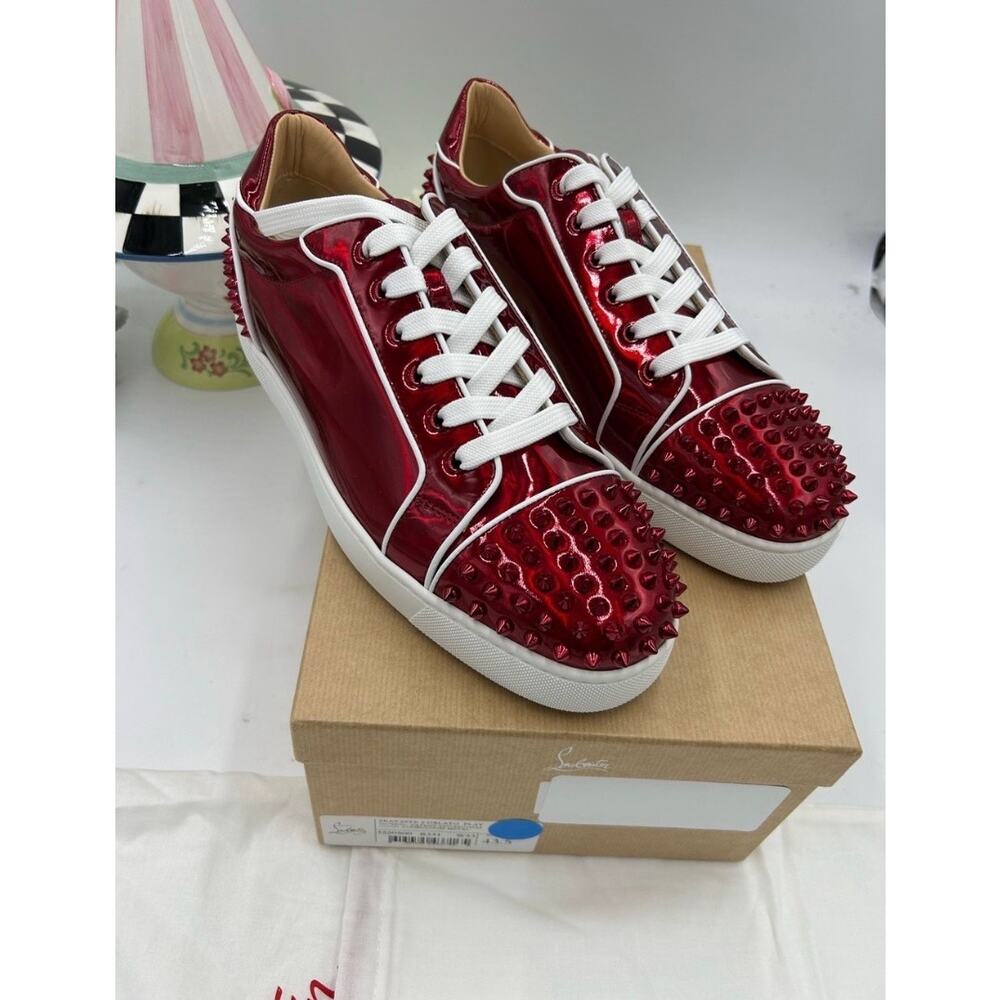 Men's Christian Louboutin SEAVASTE 2 patent leather sneakers size 43.5